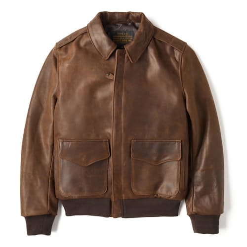 laydown image of A-2 Lightweight Leather Jacket