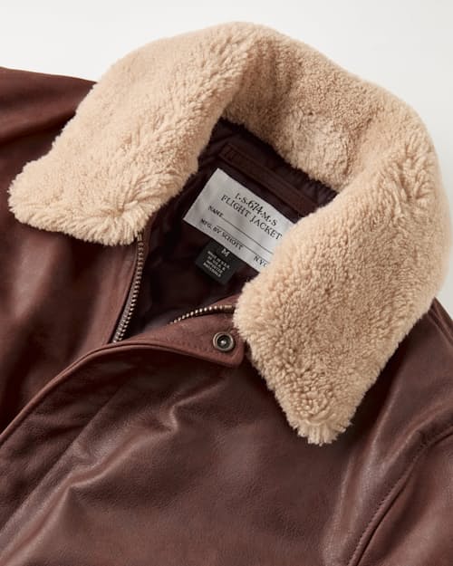 laydown detail image of Buffalo Bomber Leather Jacket
