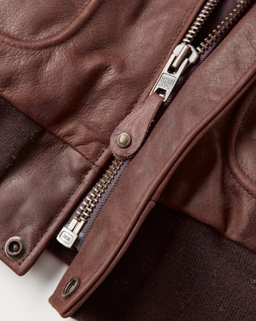 laydown detail image of Buffalo Bomber Leather Jacket