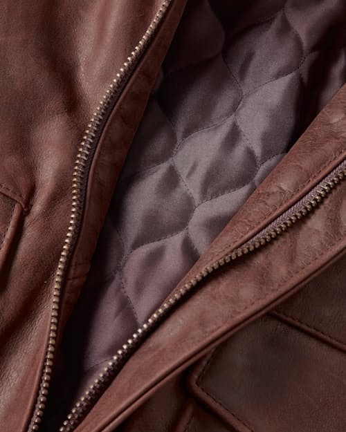 laydown detail image of Buffalo Bomber Leather Jacket