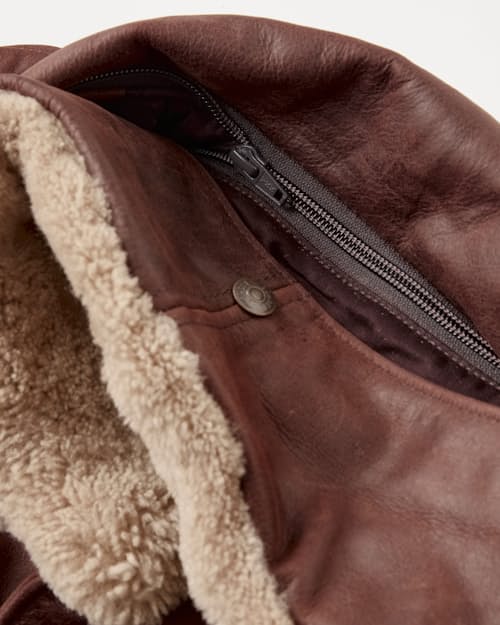 laydown detail image of Buffalo Bomber Leather Jacket