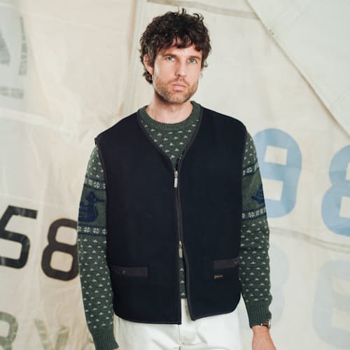 on model image of Simple Zip Vest