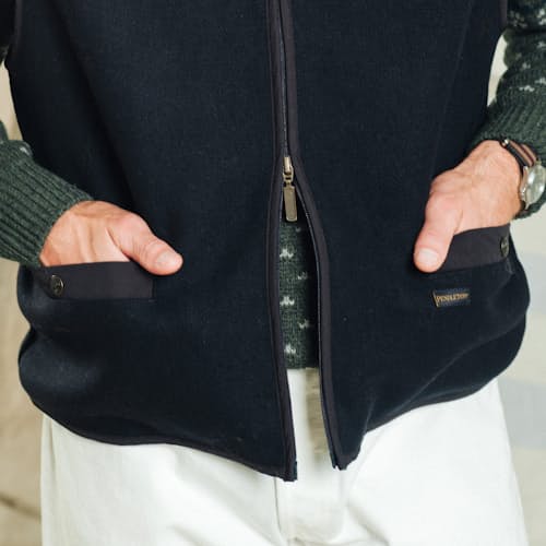 on model image of Simple Zip Vest