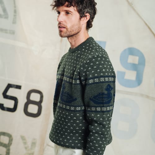 on model image of Duck Sweater