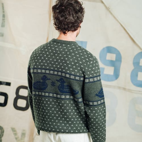 on model image of Duck Sweater