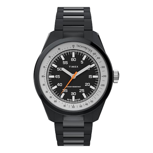 laydown image of Huckberry x TIMEX 1978  Black Max Reissue