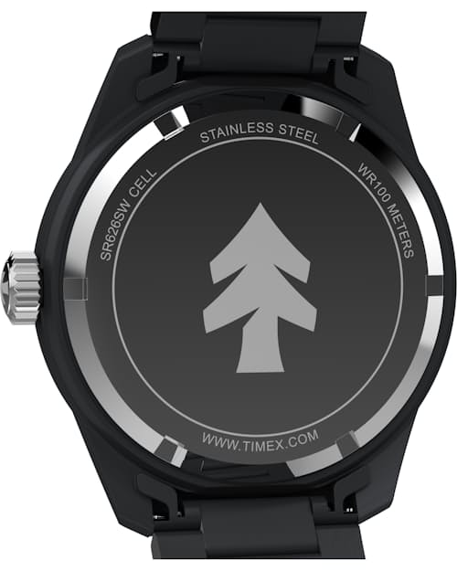 laydown detail image of Huckberry x TIMEX 1978  Black Max Reissue