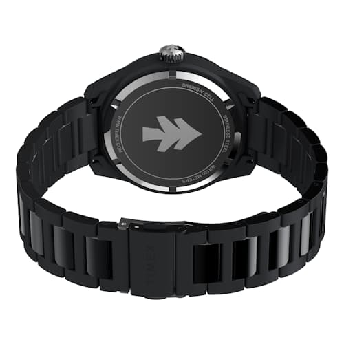 laydown image of Huckberry x TIMEX 1978  Black Max Reissue