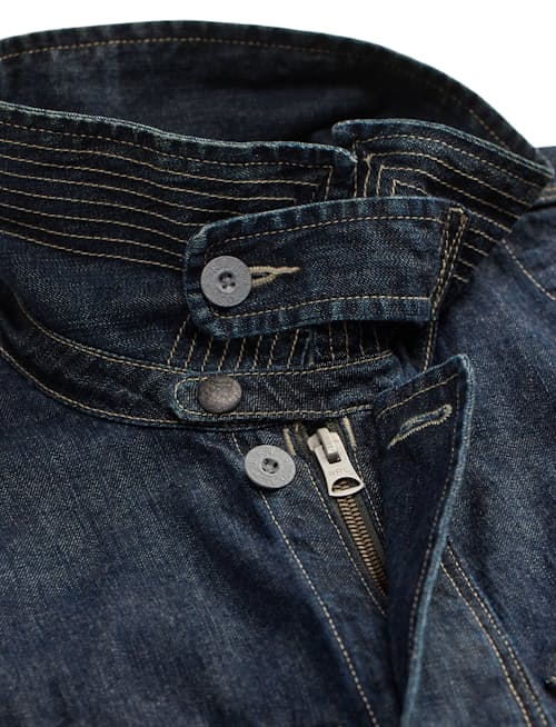 laydown detail image of Bannerman Japanese Denim Jacket