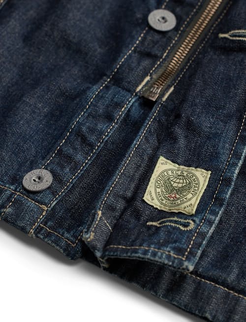 laydown detail image of Bannerman Japanese Denim Jacket