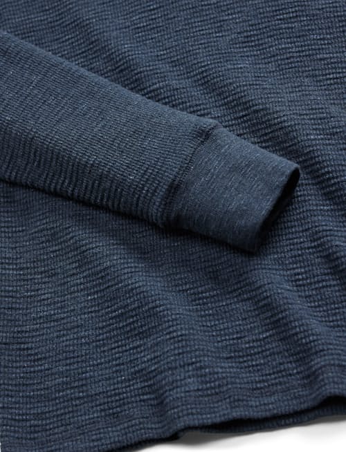 laydown detail image of Cotton Waffle Knit Henley