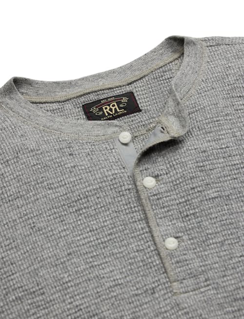 laydown detail image of Cotton Waffle Knit Henley
