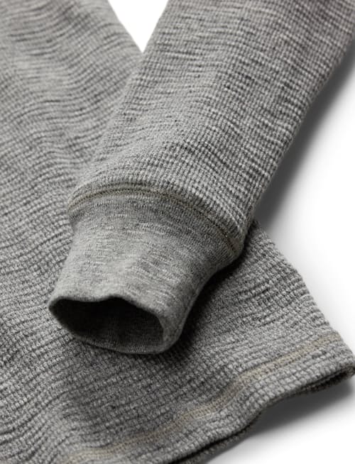 laydown detail image of Cotton Waffle Knit Henley