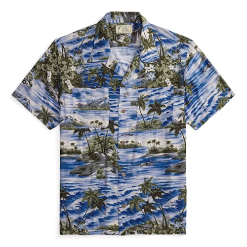 laydown image of Short Sleeve Camp Shirt