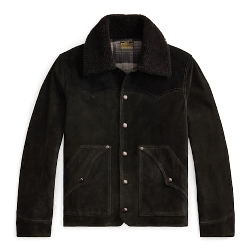 laydown image of Cody Roughout Suede Jacket