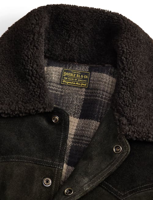 laydown detail image of Cody Roughout Suede Jacket