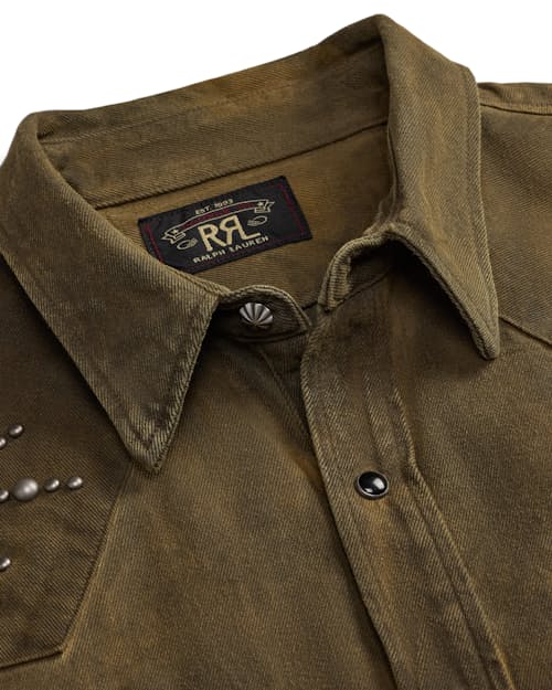 laydown detail image of Denim Buffalo Western Workshirt