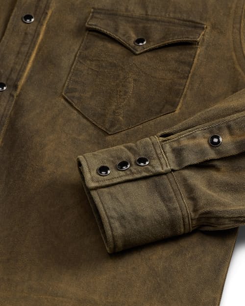 laydown detail image of Denim Buffalo Western Workshirt