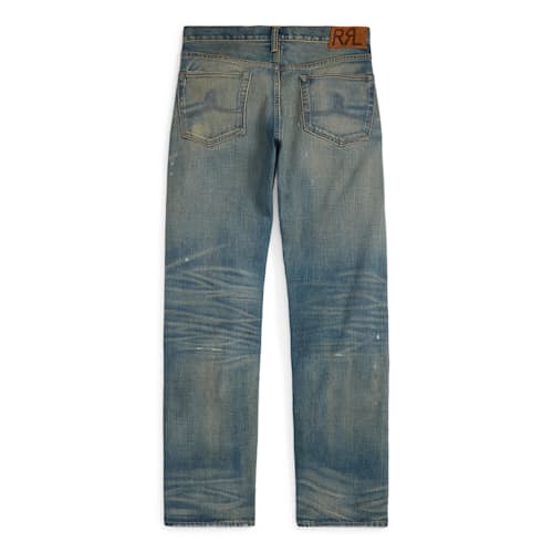 laydown image of Straight Fit Selvedge Denim Jeans