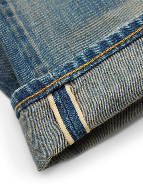 laydown detail image of Straight Fit Selvedge Denim Jeans