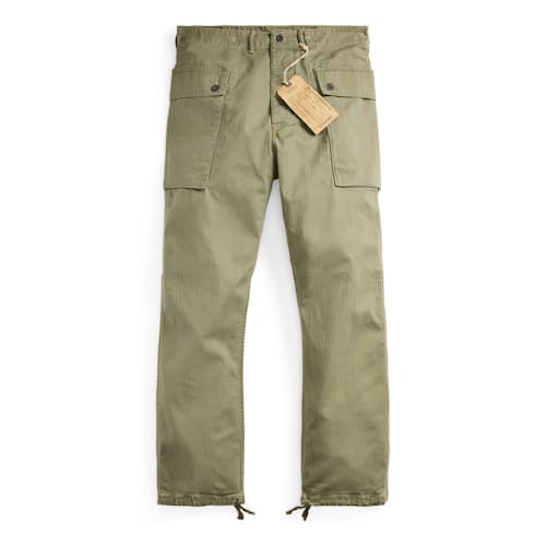 laydown image of Cotton Herringbone Cargo Pant