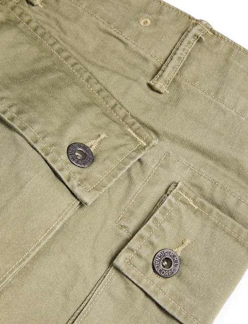 laydown detail image of Cotton Herringbone Cargo Pant