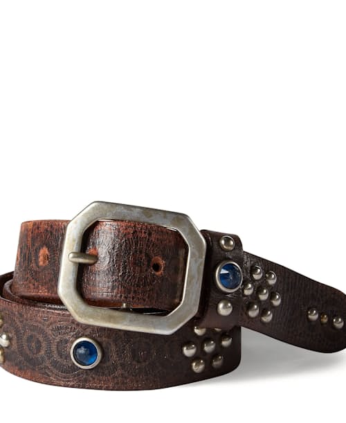 laydown detail image of Rasco Studded Leather Belt