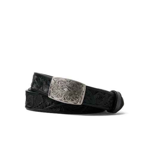 laydown image of Coleman Tooled Leather Belt