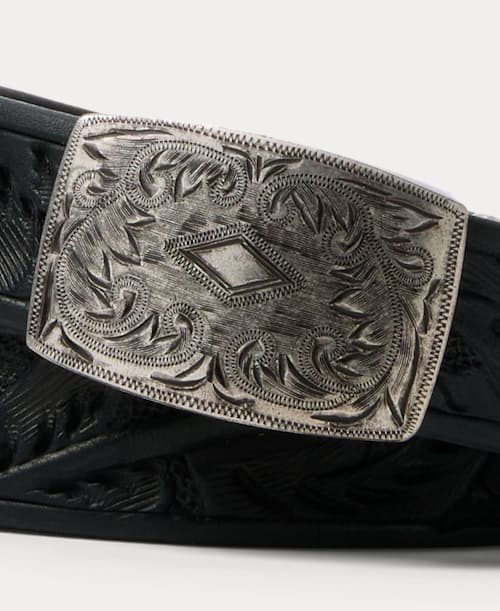 laydown detail image of Coleman Tooled Leather Belt