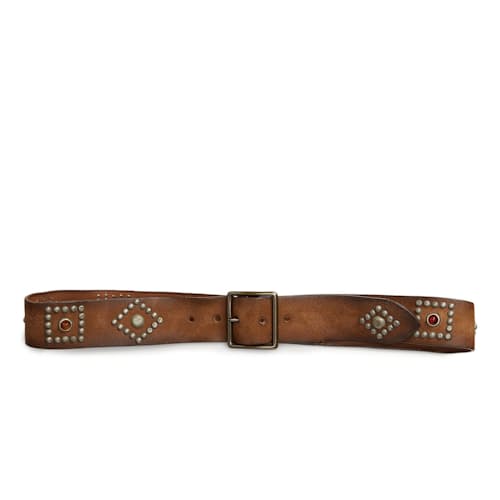 laydown image of Studded Roughout Leather Belt