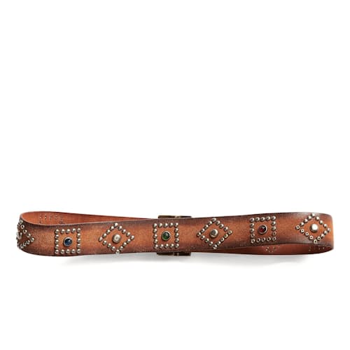 laydown image of Studded Roughout Leather Belt
