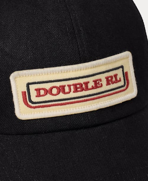 laydown detail image of Denim "DOUBLE RL" Logo Trucker Hat