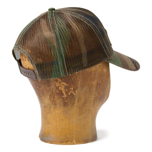 laydown image of Denim "DOUBLE RL" Logo Trucker Hat