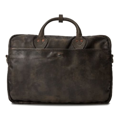 laydown image of Leather Cargo Briefcase