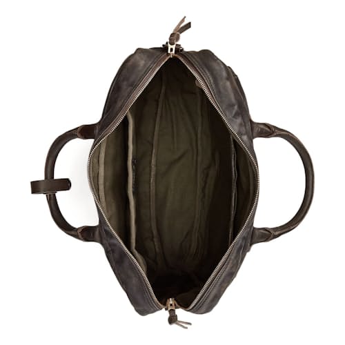 laydown image of Leather Cargo Briefcase