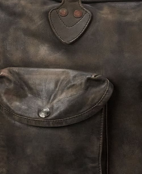 laydown detail image of Leather Cargo Briefcase