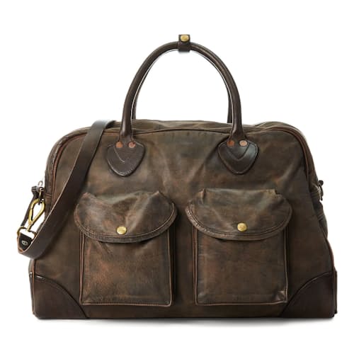 laydown image of Leather Burlington Duffle