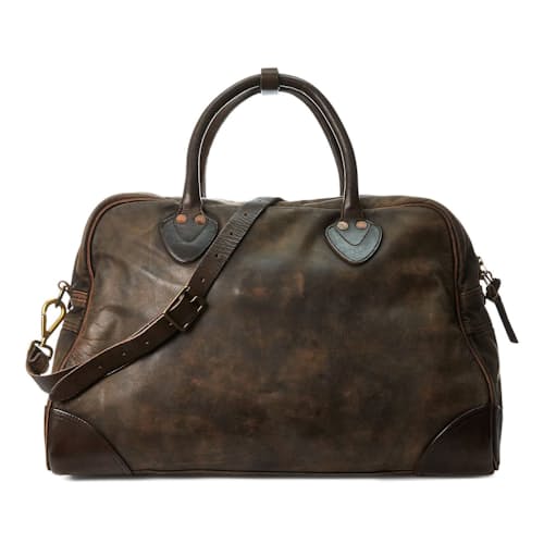laydown image of Leather Burlington Duffle
