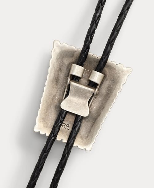 laydown detail image of Turquiose Stone Bolo Tie