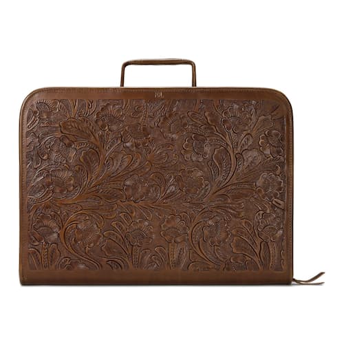 laydown image of Leather Rowan Briefcase