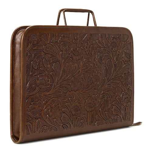 laydown image of Leather Rowan Briefcase
