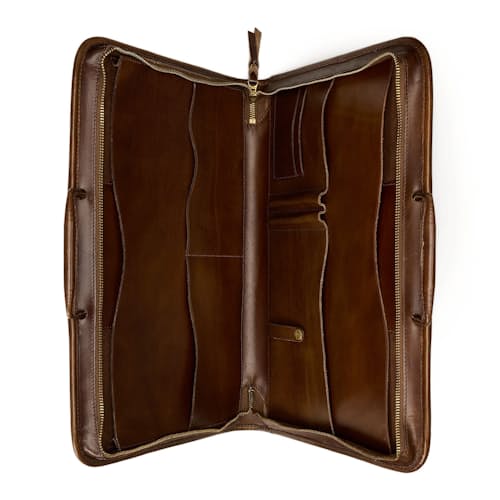 laydown image of Leather Rowan Briefcase