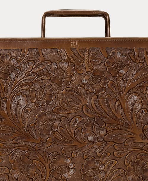 laydown detail image of Leather Rowan Briefcase