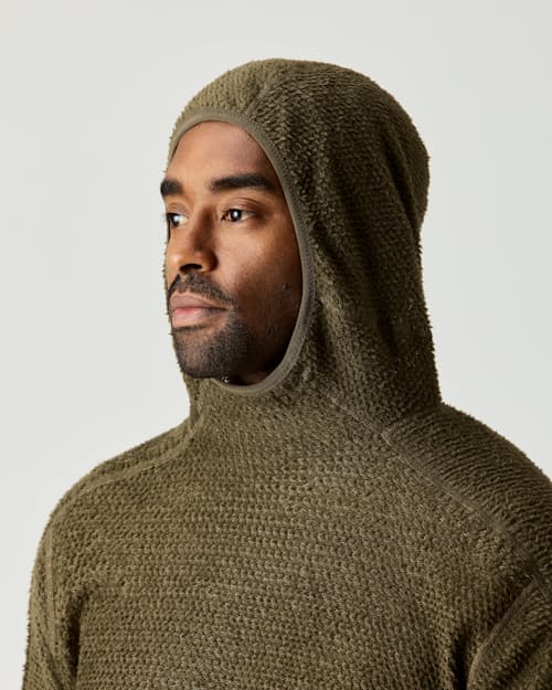 on model image of Alpha Direct Fleece Hoodie