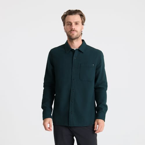 on model image of Crossroads Flannel Shirt