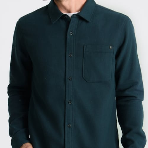 on model image of Crossroads Flannel Shirt