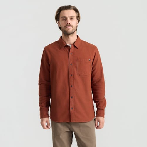 on model image of Crossroads Flannel Shirt