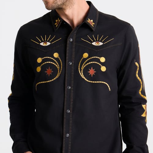 on model image of Guacho Range Shirt