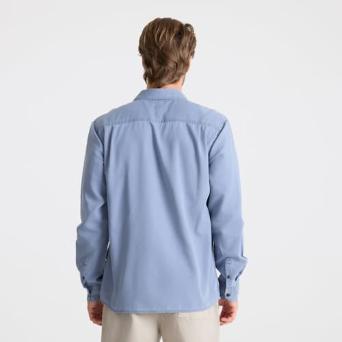 on model image of Made to Fade Long Sleeve Button-up Shirt
