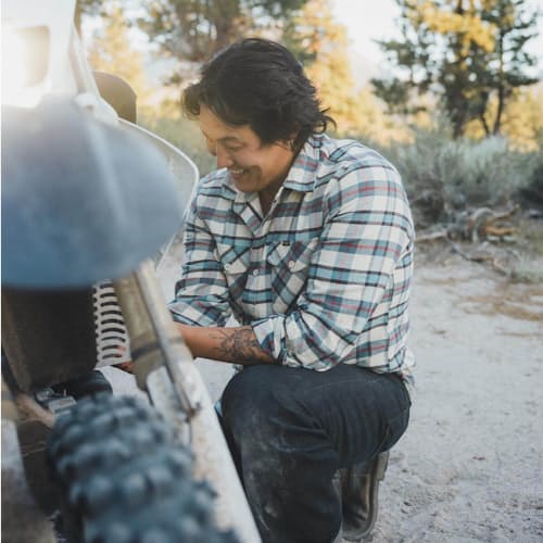 lifestyle image of Calico Flannel Shirt